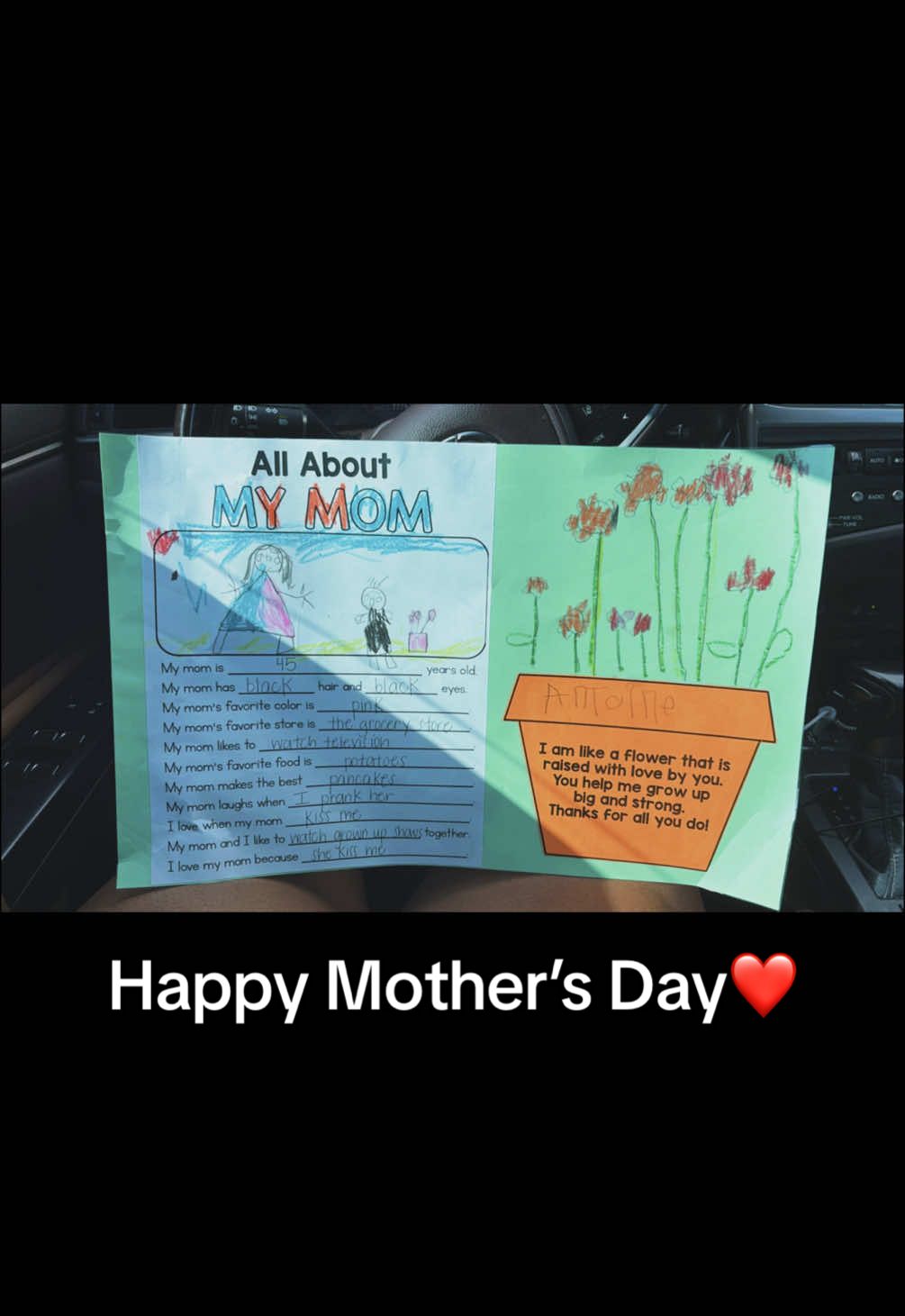 Look what my baby did for me for mother’s day ❤️ #fy #fyp #foryoupage #mothersday #kidsoftiktok 