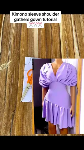 Kimono sleeve shoulder gathers gown tutorial ✂️✂️✂️✂️ Was this helpful?? #fashiontutor #sewingtutorial #sewingtutorialsforbeginners #patternmakingclass #necklinedesign #patternmaker #patternmakerinnigeria #patternmakingtutorial #fyp #viral #fashiontiktokforyou #fashiondesign  #creatorsearchinsights 