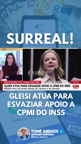 É assim que a esquerda funciona… A ministra das Relações Institucionais, Gleisi Hoffmann, pediu apoio de líderes da base governista para barrar CPMI sobre fraude no INSS. A desculpa utilizada por Gleisi é que a CPMI poderia atrapalhar a tramitação de projetos importantes para o governo Lula. A petista disse que entre os projetos de maior importância para o governo está o aumento da isenção do Imposto de Renda para quem recebe até R$ 5 mil e a PEC que centraliza a política de segurança em Brasília. A verdade é que eles estão desesperados para fugir do desgaste gerado para o desgoverno Lula após a fraude no INSS.
