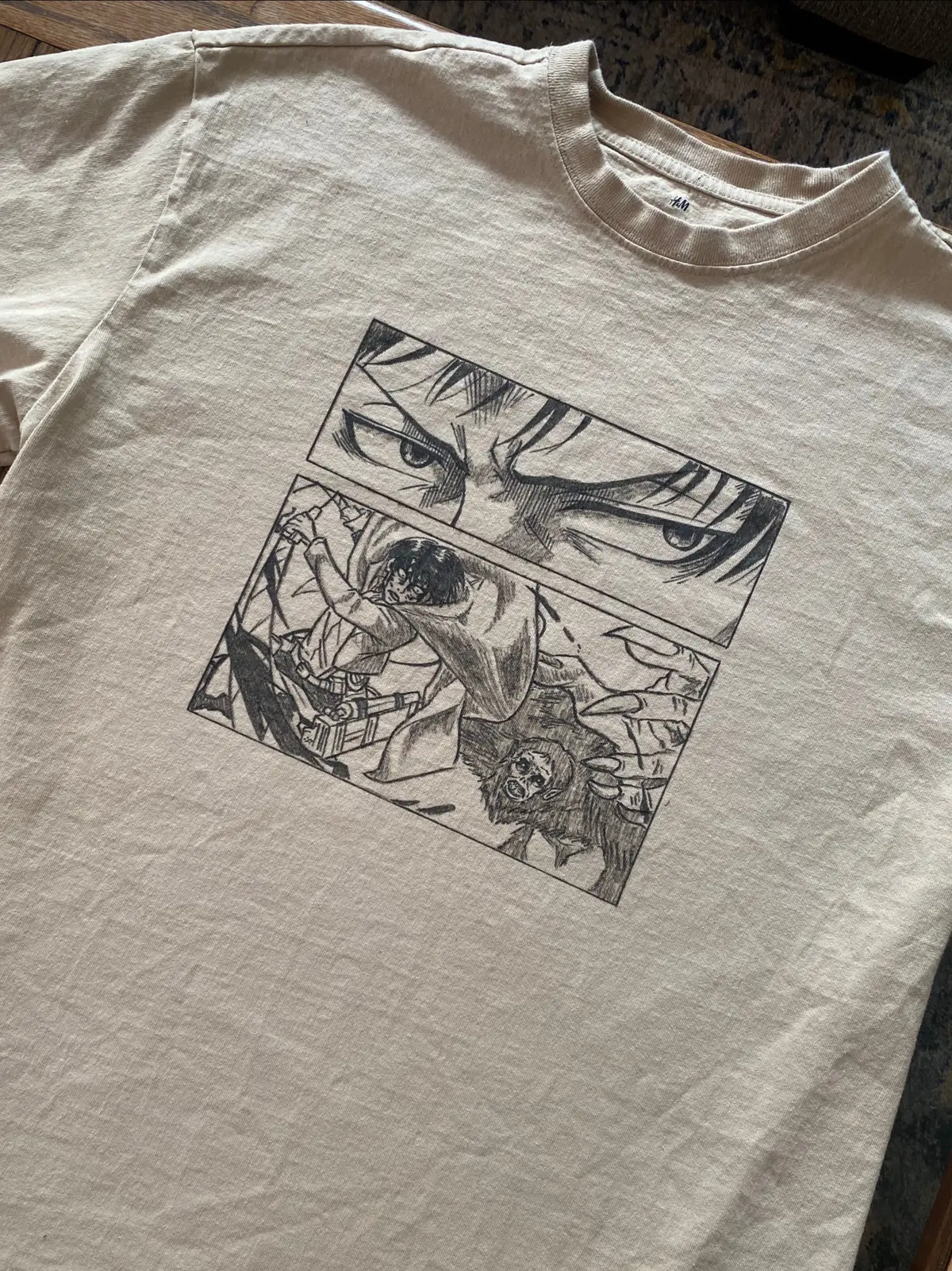 Levi Ackerman shirt available!! 🔗 in bio 🤎 #levi #leviackerman #aot #AttackOnTitan #shingekinokyojin #animetiktok #fypanime #handmade #fanart 