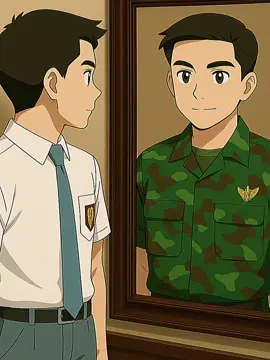 trend anak sekolah bercermin menjadi tni#CapCut #fyp #citacita #tni #masukberanda #masadepan #fypage #quotes #trending #ai 