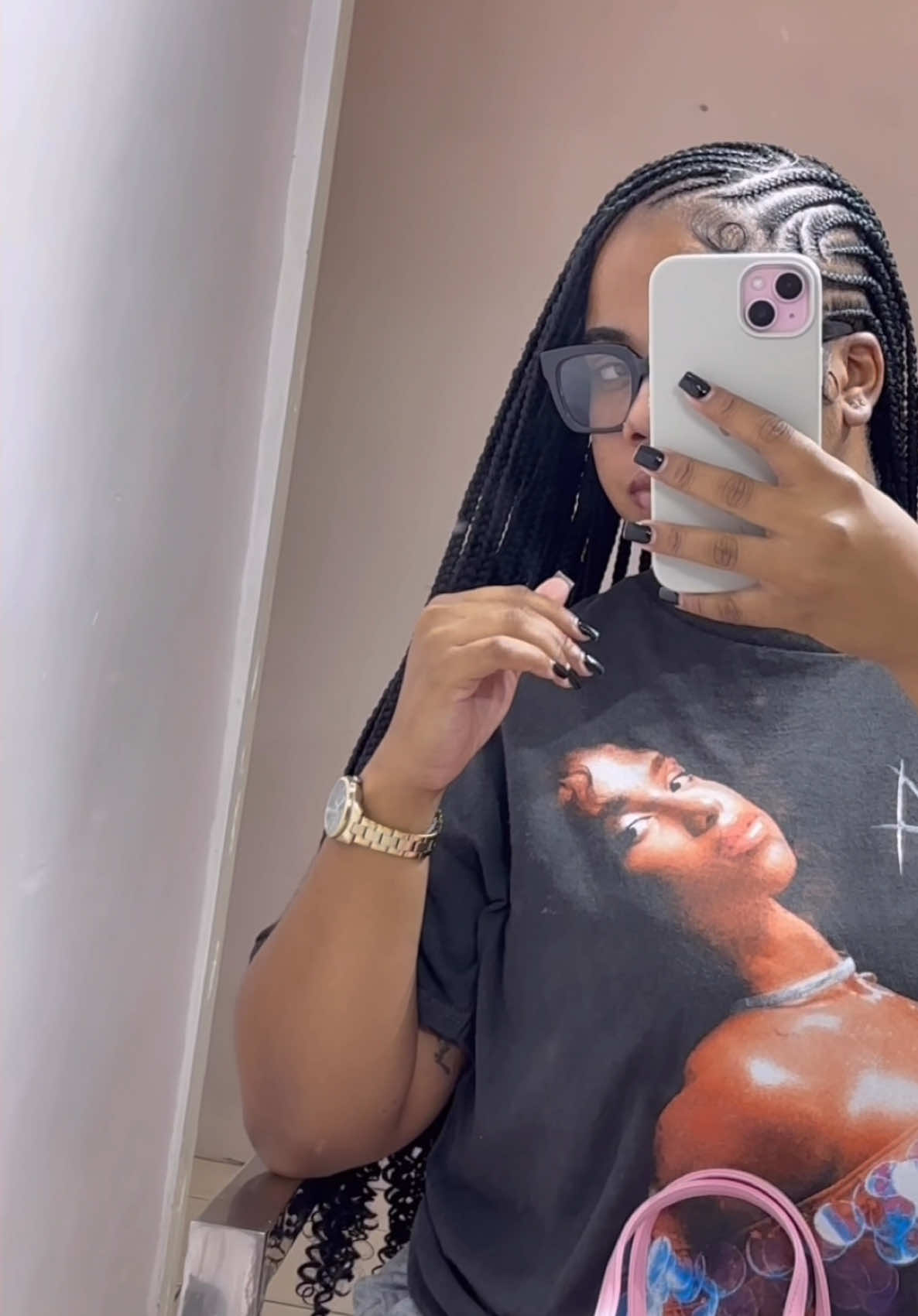 So I basically just came on here so you can see my new braids🫦🤏🏽@Moneekstyles ate this up💕 #fypシ゚ #justagirl #newhair #fullanibraids 