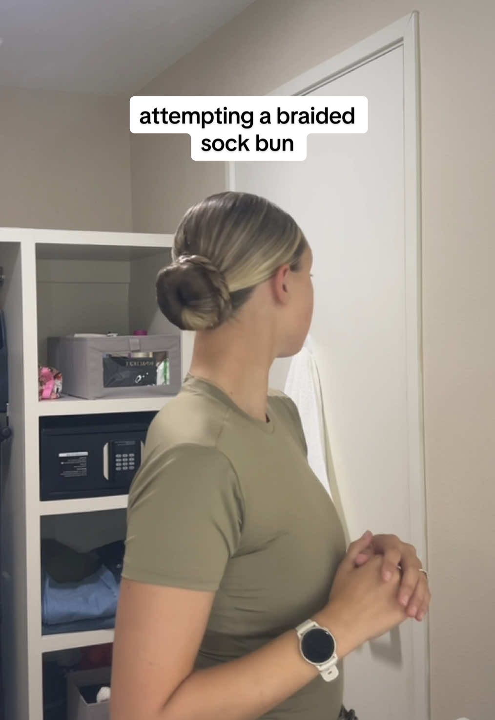 gimme all the sock bun tips!!! getting a little better <3 #hairtok #hairstyle #hair #miltok #militarylife #military  @got2b @THE OUAI @Combat Gel @Olaplex @amika @K18 Hair 