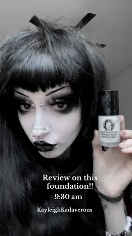 Held up really well through the day. The consistency is thicker than what I usually use and it was really nice!  #fyp #goth #gothic #piercings #tattoo #makeupreview #gothmakeup 