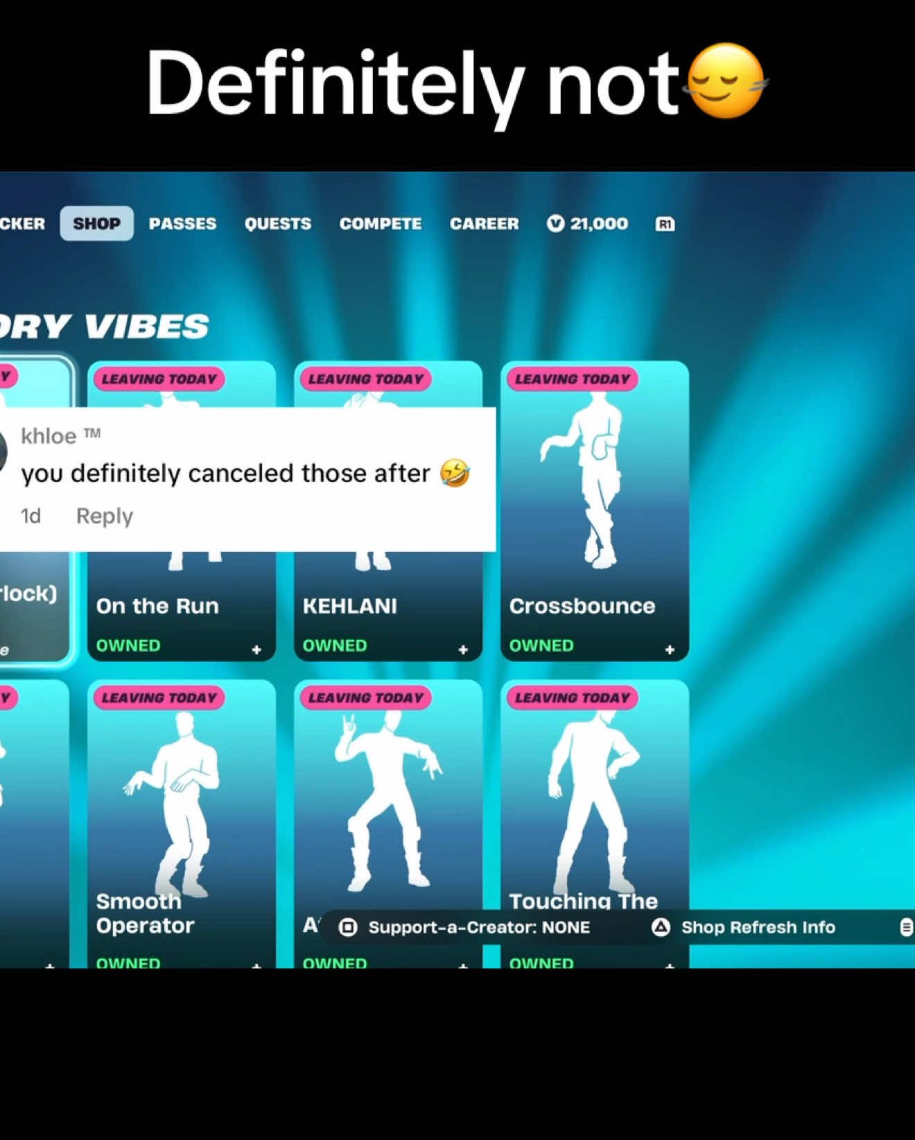 Definitely not I have every icon series emote and I’m missing 7 emotes in this game. So why would I ruin my 4 year streak? @khloe ™ 