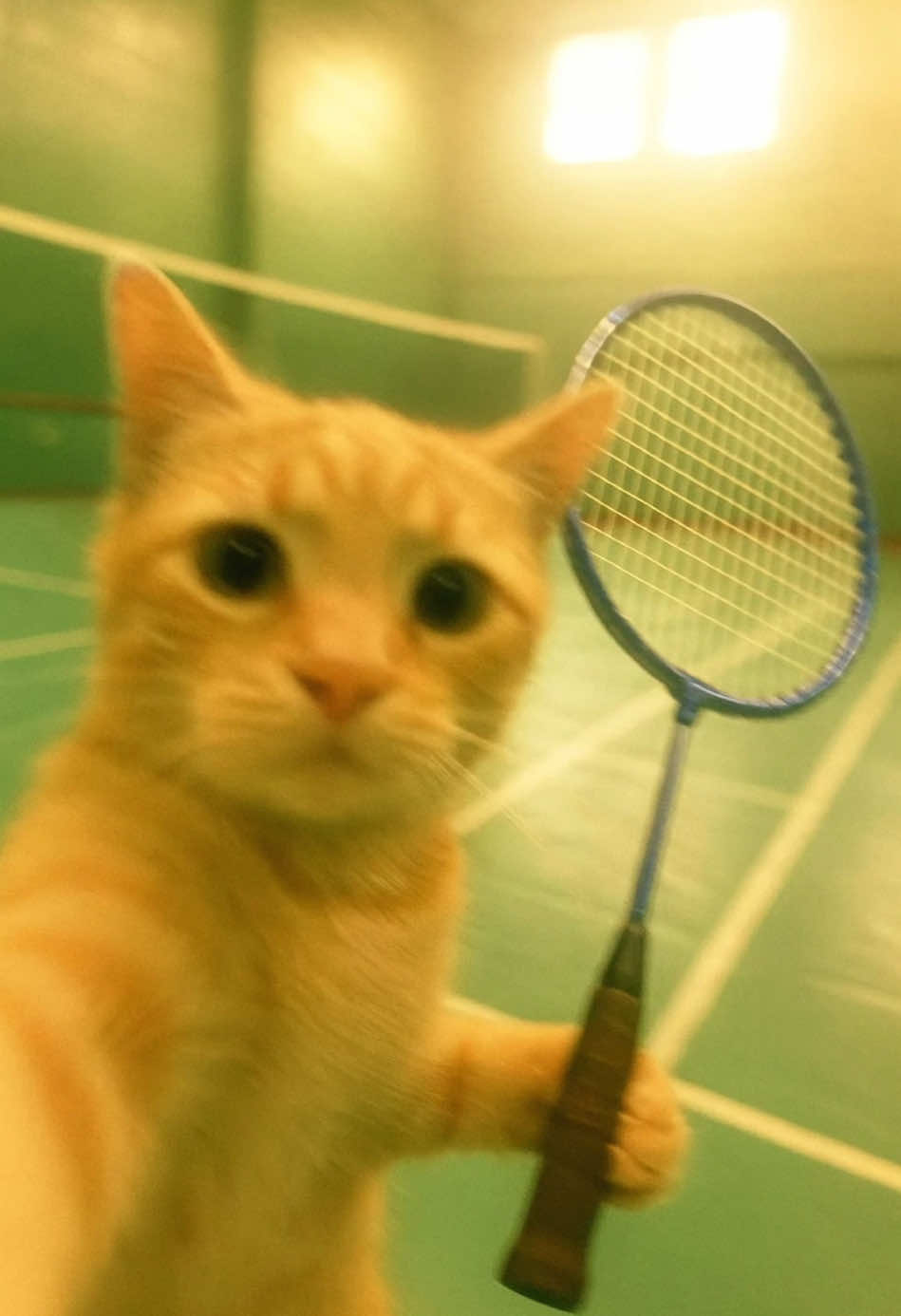 Human come and play badminton with me #meme #catmeme 