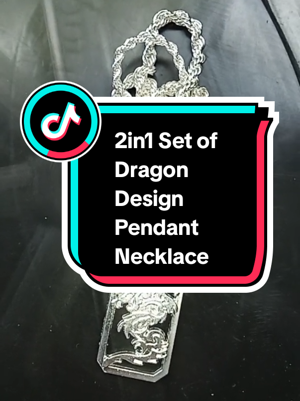 2in1 Set of Dragon Design Pend #accessoriesformen #necklaceformen #jewelry #accessories #necklace #silvernecklace #stainlesssteelnecklace 