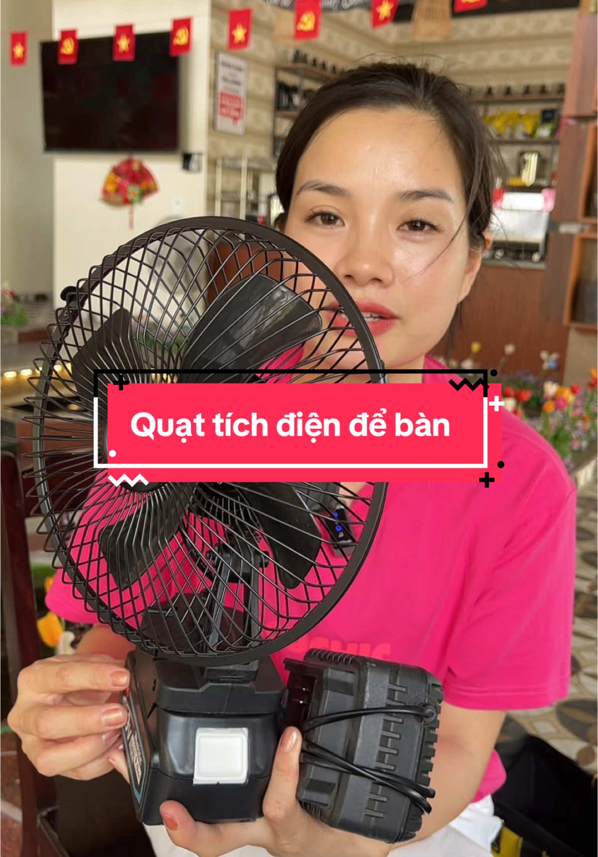 Quạt tích điện để bàn, dùng pin 10cell #thanhmai92 #cokhi #quatdieuhoa #quat #quattichdien 