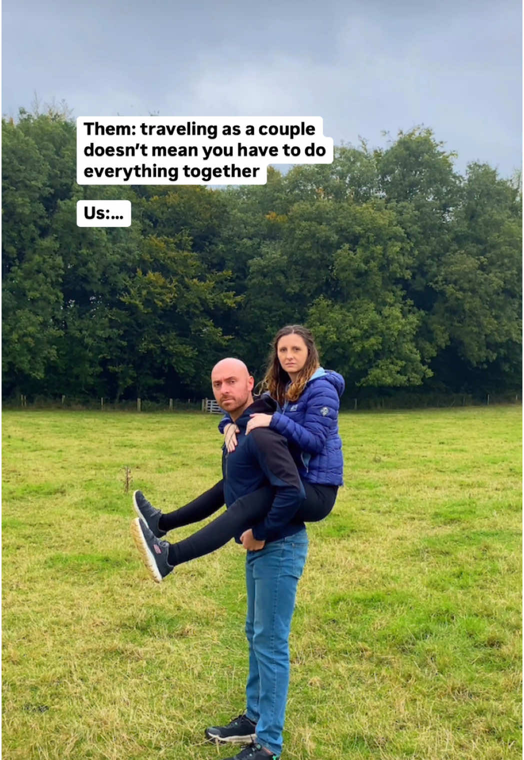 Share with your travel buddy 🤣💙🧡 What do you mean every couple doesn’t do EVERYTHING together when they travel? 😧😂 #couplefunnyvideos #coupletravellers #travelhumor #couplefun #coupleswhotravel #coupletravel #couplecomedy #marriagehumor
