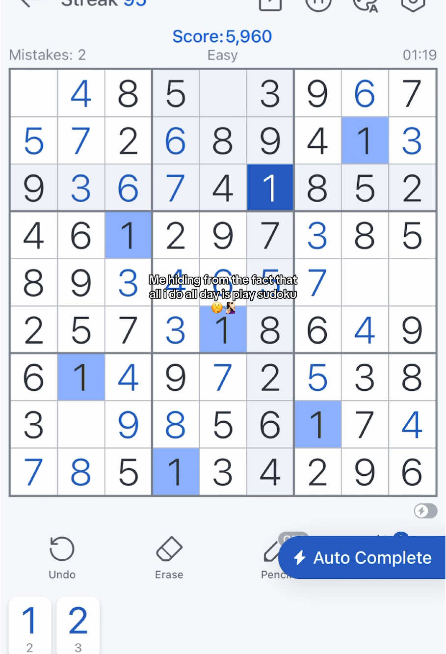 I probably have a sudoku addiction..😓 #foryoupage #fyp #blowthisup #sudoku #sudokuplayer 