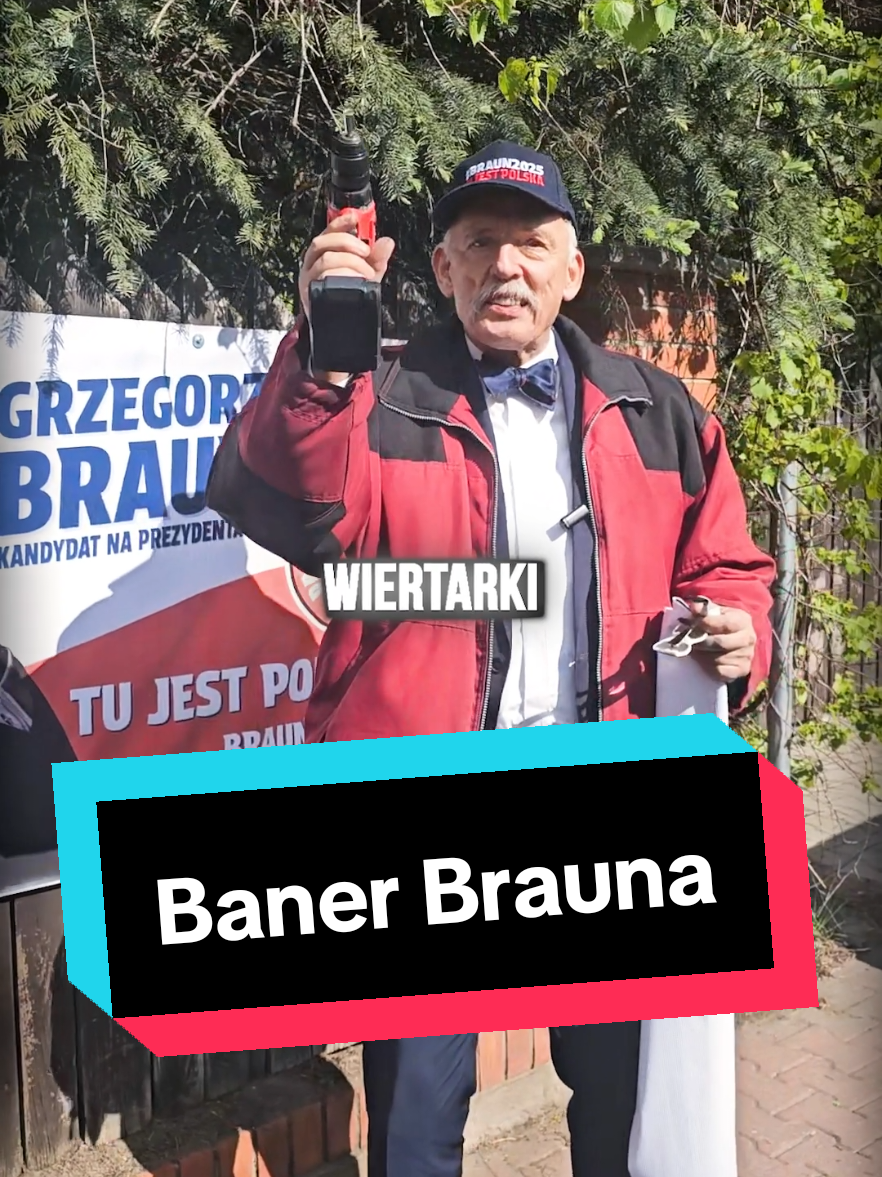 Zerwali baner Brauna! Naprawiamy! #jkm #korwin #braun #baner #braun2025 #wybory #prezydent 