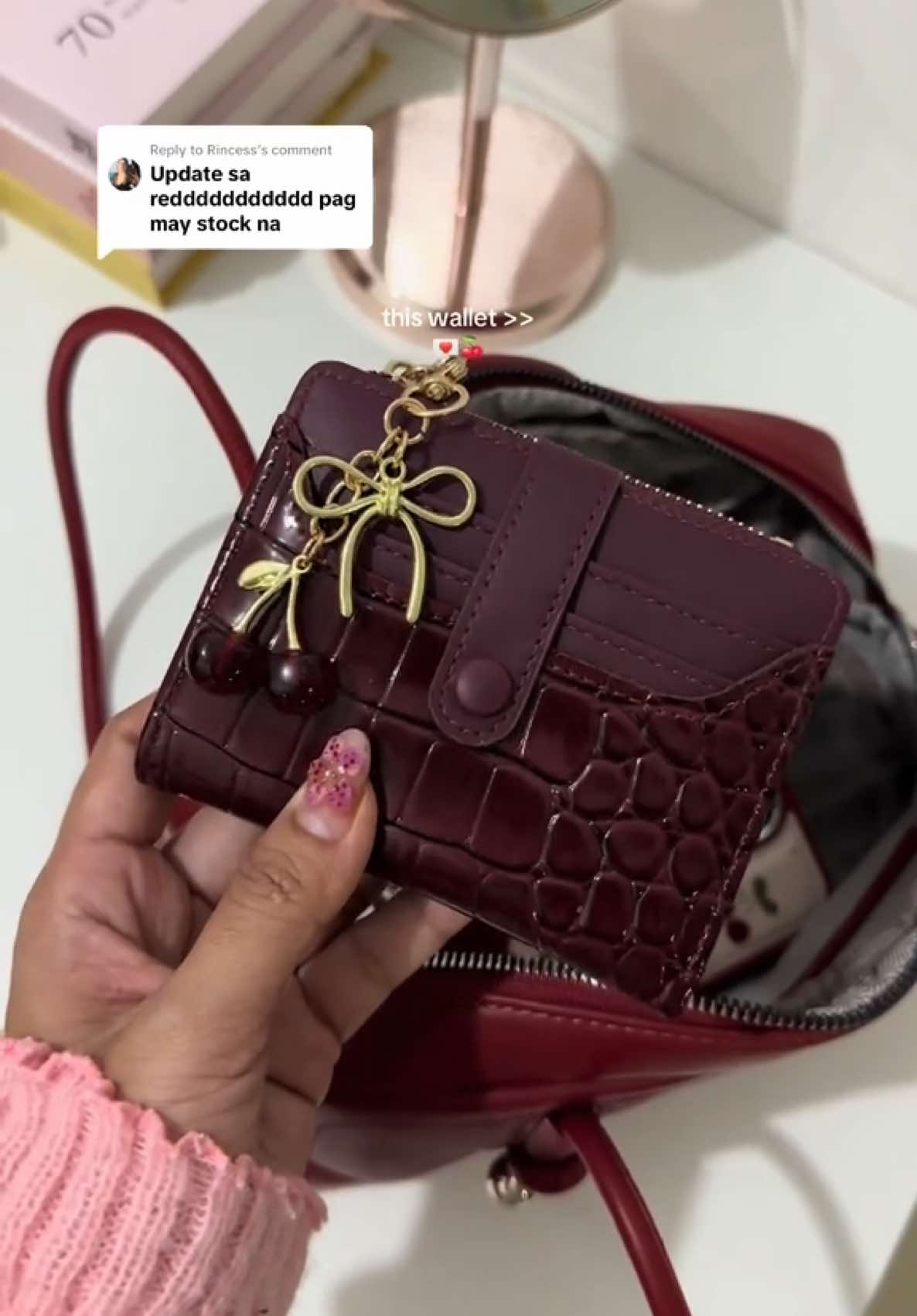Replying to @Rincess may stock na 😍🍒 #redwallet #compactwallet #wallet #walletforwomen 