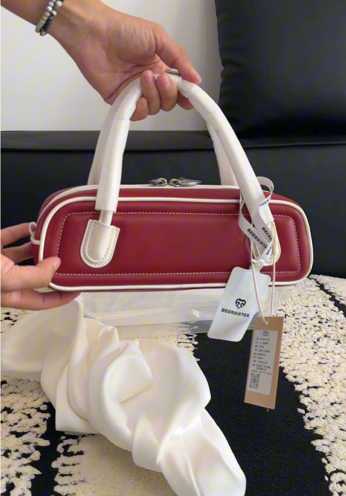 Unpacking NEW Lambskin Mini Baguette Bag !  Available on website  #beersisterbag #beersisterss25