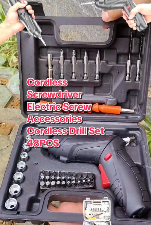 Cordless Screwdriver Electric Screw Accessories Cordless Drill Set 48PCS Set DIY Electric Barena Drill Set Rechargeable Portable Foldable#fyp #fypシ #foryou #fyp? #foryopage #foryoupage❤️❤️ #tool #Tiktok #tools #Hardwaretools #Hardware 