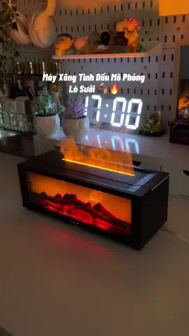 Máy xông tinh dầu thiết kế như lò sưởi , kết hợp đèn led đổi màu cực đẹp 🪵🔥 #mayxongtinhdau #decor  #mayxongthomphong #decorphong #giadungtienich #review #unboxing #xuhuong #viral #thaothichriviu #fyp #trending #foryou 
