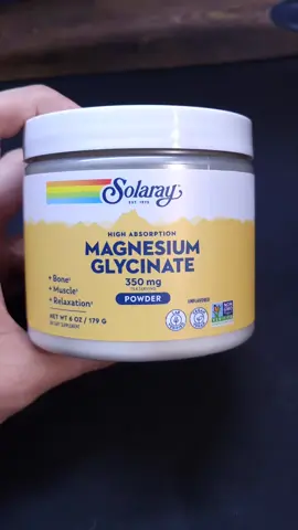 Solaray Magnesium Glycinate 350mg unflavored 😁 in my experience my sleep quality improved 🙌 #Magnesium #magnesiumglycinate 