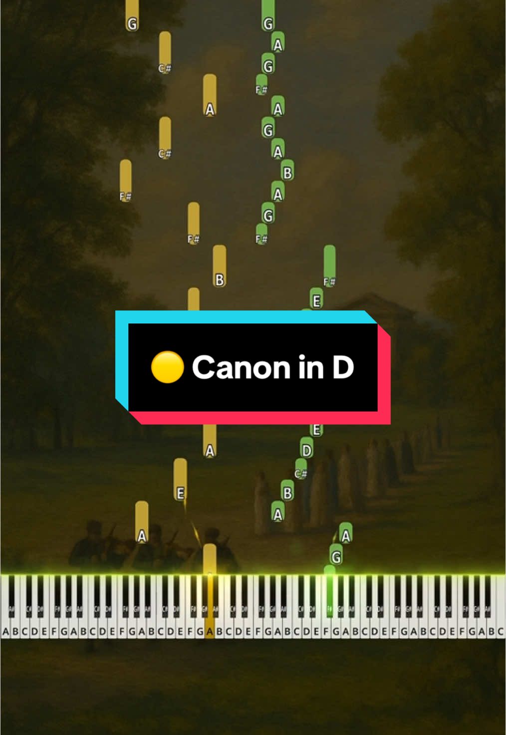 🟡 Canon in D (Intermediate Piano Tutorial)  #piano #pianotutorial #easypiano #pianocover #canonind 