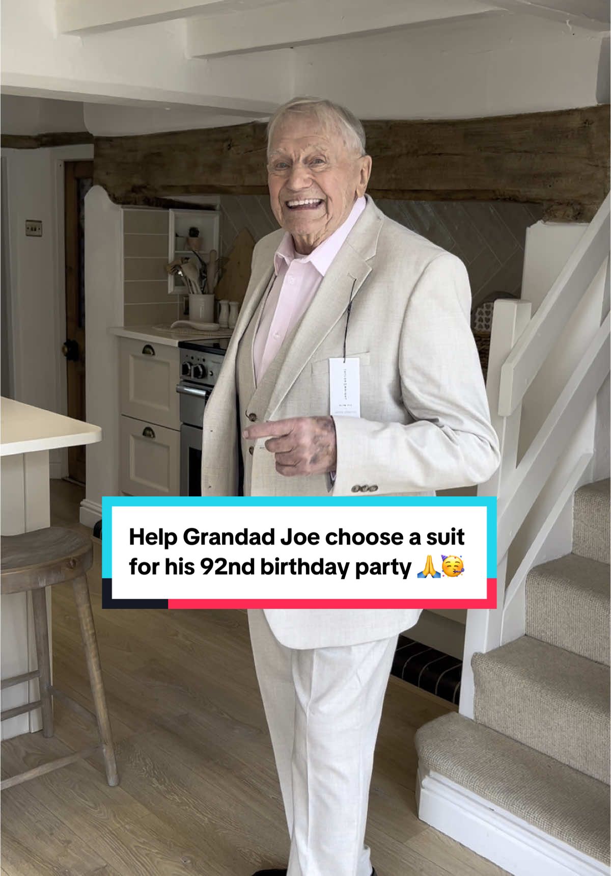 It’s my 92nd birthday party and I need your help choosing which suit to wear please 🙏❤️ #whichone #grandadjoe #92yearsold #malemodel 