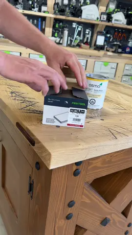 The @Festool Canada sanding pads are the perfect solution for light sanding between coats of Osmo Polyx oil  #woodworking 