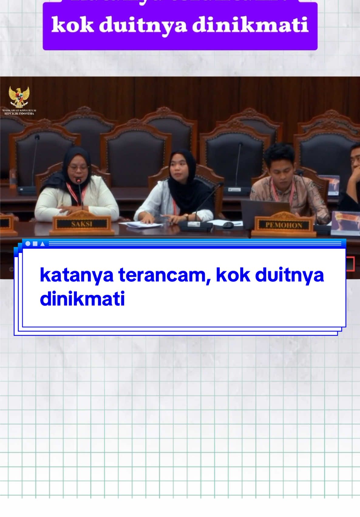 mungkin ibu merasa terancam jika duitnya tidak dinikmati 😂 #kpu #mahkamahkonstitusi #psu #baritoutara #fyp 