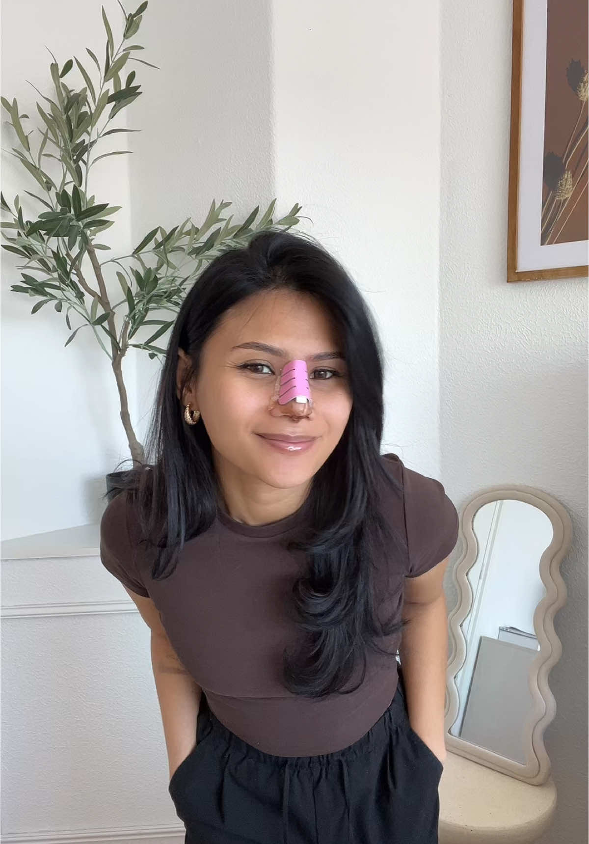 10 days post op! Still very swollen but wanted to hop on this trend 😘 #rhinoplasty #rhinoplastyjourney #nosesurgery #postoprecovery #10dayspostop #asianrhinoplasty #nosejob 