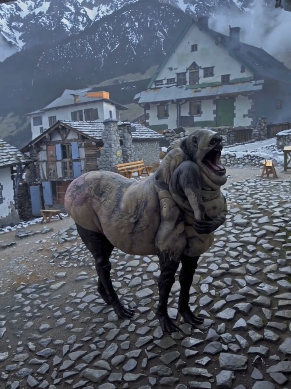 WHAT IS THIS? #house #horse #mountains #cursed #scary #bodyhorror #mutant #terror #ai #ia #aiart #aicommunity 