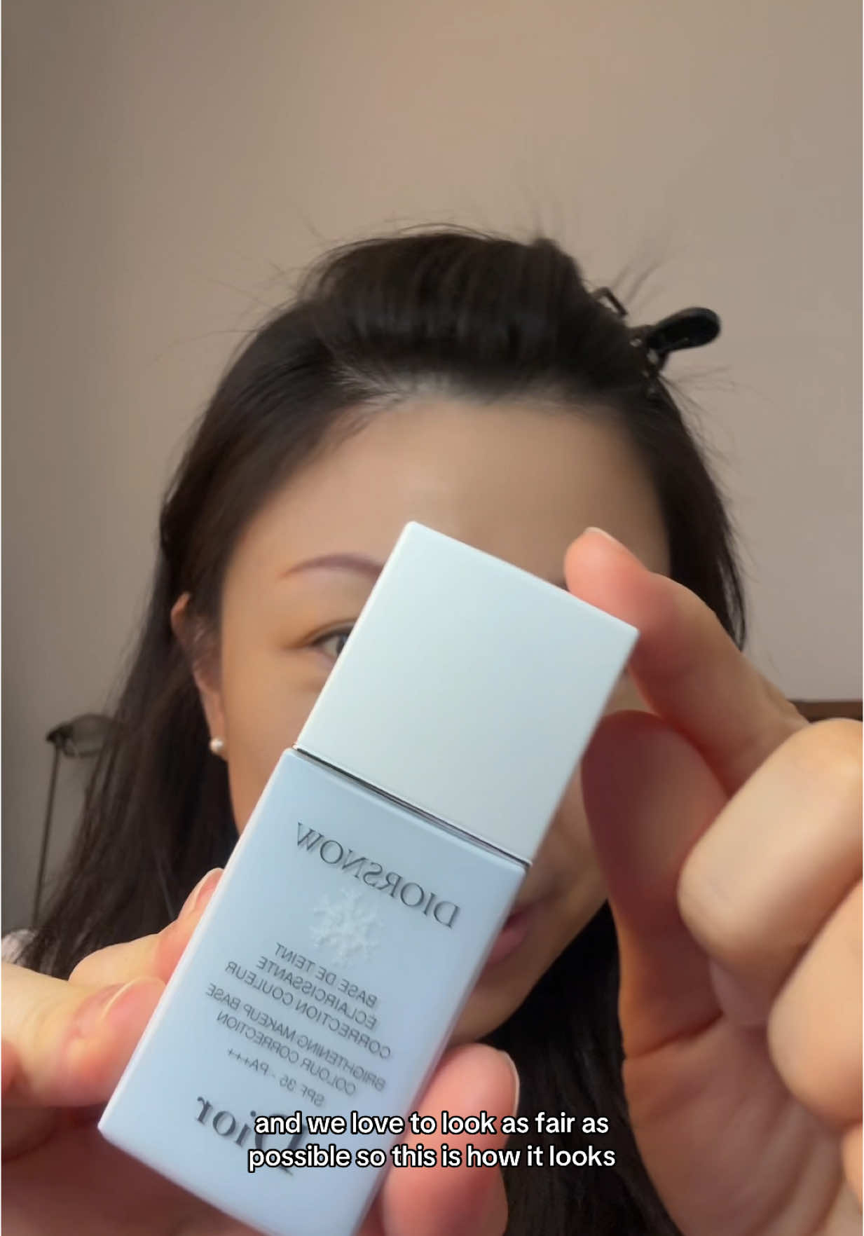 Trying on my new DiorSnow brightening make up base, love the light consistency and color correcting without making my skin dry. #glassskin #diorbeauty #diormakeup #dior #makeup 