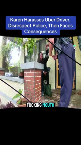 Karen Harasses Uber Driver, Disrespect Police, Then Faces Consequences #cop #copsoftiktok 