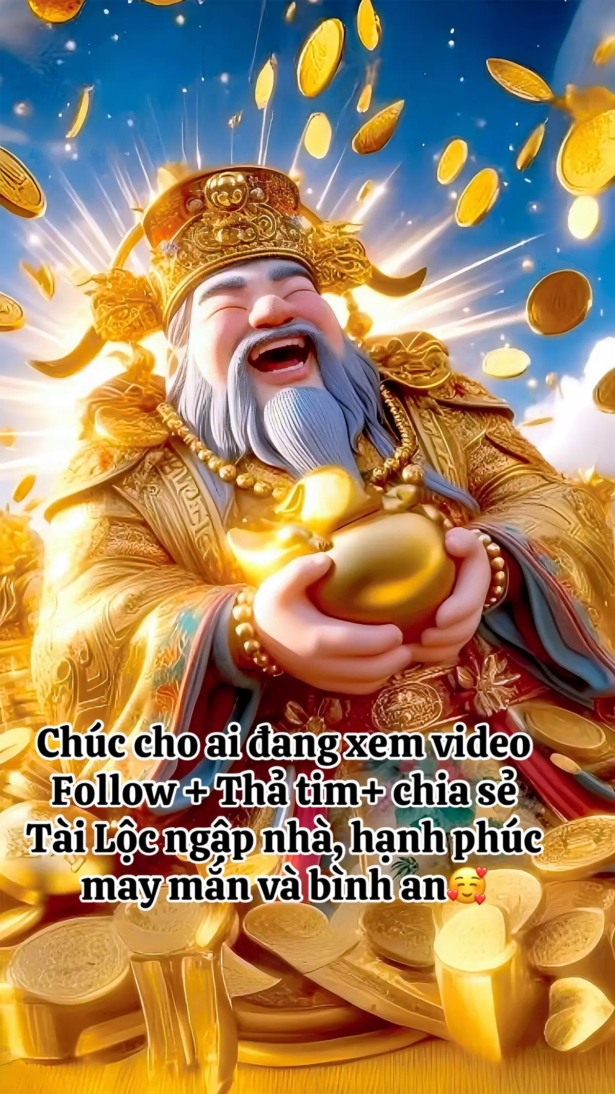#### Ý nghĩa của Thần Tài   Thần Tài là vị thần cai quản tài lộc, tiền bạc trong tín ngưỡng dân gian của nhiều nước Đông Á, đặc biệt là Việt Nam và Trung Quốc. Theo quan niệm dân gian, việc thờ cúng Thần Tài giúp gia chủ cầu mong được ban phước lành, mang đến tài lộc, may mắn và sung túc [A](https://dienthoaivui.com.vn/tin-tuc/bieu-tuong-than-tai?copilot_analytics_metadata=eyJldmVudEluZm9fbWVzc2FnZUlkIjoiN3hZTWZGV3NUZ0dZUGhkZlY1WTUxIiwiZXZlbnRJbmZvX2NsaWNrU291cmNlIjoiY2l0YXRpb25MaW5rIiwiZXZlbnRJbmZvX2NvbnZlcnNhdGlvbklkIjoiVU5EV3hScUxGZnpLQ1JFQ3ZuVjVkIiwiZXZlbnRJbmZvX2NsaWNrRGVzdGluYXRpb24iOiJodHRwczpcL1wvZGllbnRob2FpdnVpLmNvbS52blwvdGluLXR1Y1wvYmlldS10dW9uZy10aGFuLXRhaSJ9&citationMarker=9F742443-6C92-4C44-BF58-8F5A7C53B6F1).   Có hai loại Thần Tài phổ biến:   1. **Văn Thần Tài** – Thường là các vị thần mang lại tài lộc thông qua trí tuệ và sự thông minh.   2. **Võ Thần Tài** – Là những vị thần bảo vệ tài sản, giúp gia chủ tránh khỏi những điều xui rủi [B](https://huongdinh.com/than-tai/?copilot_analytics_metadata=eyJldmVudEluZm9fY2xpY2tTb3VyY2UiOiJjaXRhdGlvbkxpbmsiLCJldmVudEluZm9fY2xpY2tEZXN0aW5hdGlvbiI6Imh0dHBzOlwvXC9odW9uZ2RpbmguY29tXC90aGFuLXRhaVwvIiwiZXZlbnRJbmZvX21lc3NhZ2VJZCI6Ijd4WU1mRldzVGdHWVBoZGZWNVk1MSIsImV2ZW50SW5mb19jb252ZXJzYXRpb25JZCI6IlVORFd4UnFMRmZ6S0NSRUN2blY1ZCJ9&citationMarker=9F742443-6C92-4C44-BF58-8F5A7C53B6F1).   ### Cách thờ cúng Thần Tài   - **Vị trí đặt bàn thờ**: Thường đặt ở góc nhà, hướng ra cửa chính để thu hút tài lộc.   - **Lễ vật cúng**: Gồm hoa quả, nước sạch, rượu, và các món ăn truyền thống.   - **Ngày vía Thần Tài**: Ngày mùng 10 tháng Giêng âm lịch, được xem là thời điểm tốt nhất để cầu tài lộc [C](https://hamrong.vn/tin-tuc/tuong-than-tai-la-gi-y-nghia-cua-tuong-than-tai-1268.html?copilot_analytics_metadata=eyJldmVudEluZm9fY29udmVyc2F0aW9uSWQiOiJVTkRXeFJxTEZmektDUkVDdm5WNWQiLCJldmVudEluZm9fY2xpY2tTb3VyY2UiOiJjaXRhdGlvbkxpbmsiLCJldmVudEluZm9fbWVzc2FnZUlkIjoiN3hZTWZGV3NUZ0dZUGhkZlY1WTUxIiwiZXZlbnRJbmZvX2NsaWNrRGVzdGluYXRpb24iOiJodHRwczpcL1wvaGFtcm9uZy52blwvdGluLXR1Y1wvdHVvbmctdGhhbi10YWktbGEtZ2kteS1uZ2hpYS1jdWEtdHVvbmctdGhhbi10YWktMTI2OC5odG1sIn0%3D&citationMarker=9F742443-6C92-4C44-BF58-8F5A7C53B6F1).   Bạn có muốn tìm hiểu thêm về cách bài trí bàn thờ Thần Tài hợp phong thủy không?
