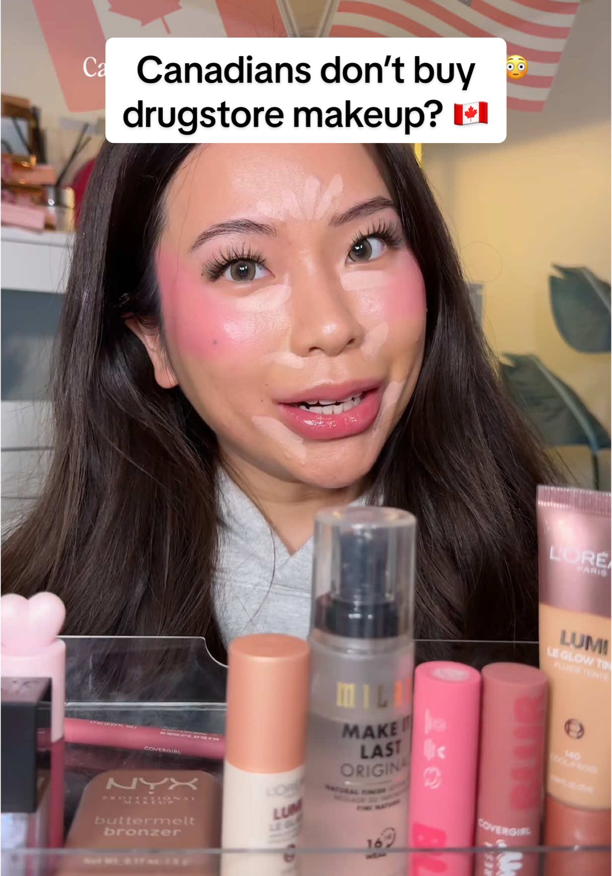 Replying to @🦋⁷⋆˙⟡♡ book a round trip flight to come see your American bestie instead😭 drugstore makeup prices usd vs cad 