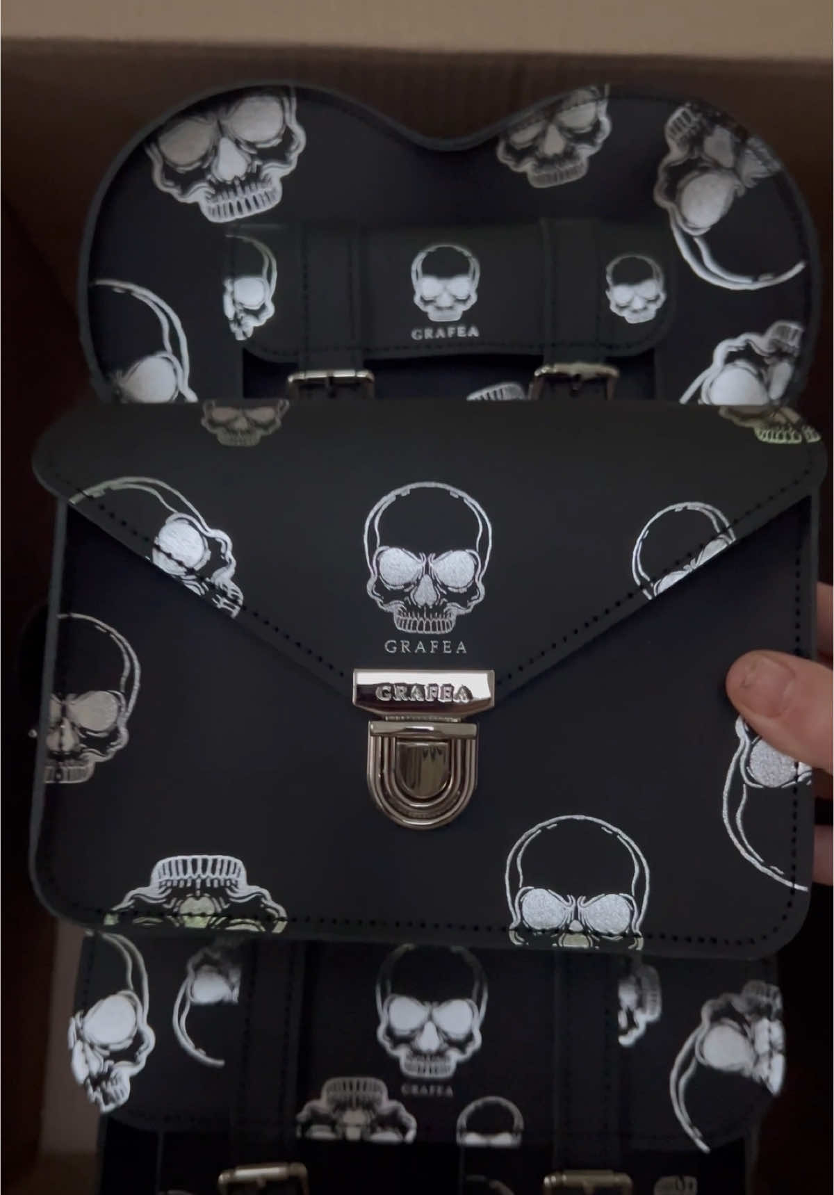 Black & silver #skulls #backpack #handbag #skull #silver #goth 