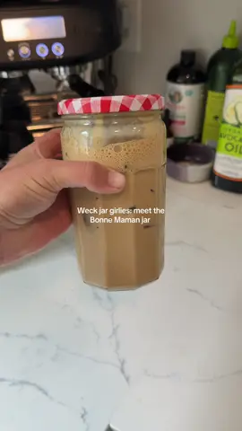 It’s like a mason jar but cute #coffee #weck #bonnemaman #coffeetok @Chobani 