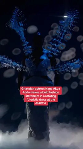 Ghanaian actress @nanaakuaaddo1 makes a bold fashion statement in a rotating futuristic dress at the AMVCA. #pulsenigeria #amvca #amvca2025 #pulseceleb 