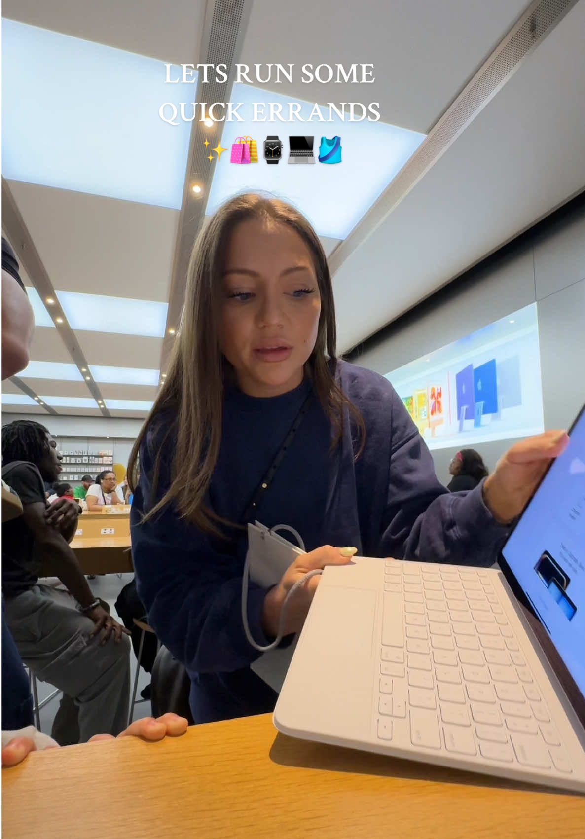 Don’t know how I feel about this dress, definitely is way cuter in person but I’ll share which options I have later  🤭💙 @apple @H&M 
