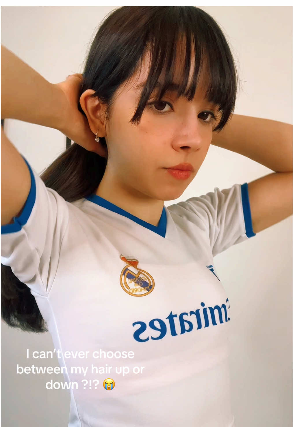 Hair up or down is such a struggle for me 😭 When it’s up I want it down and when it’s down I want it up  #fyp #viral #foryou #foryoupage #shorts #hairup #sporty 
