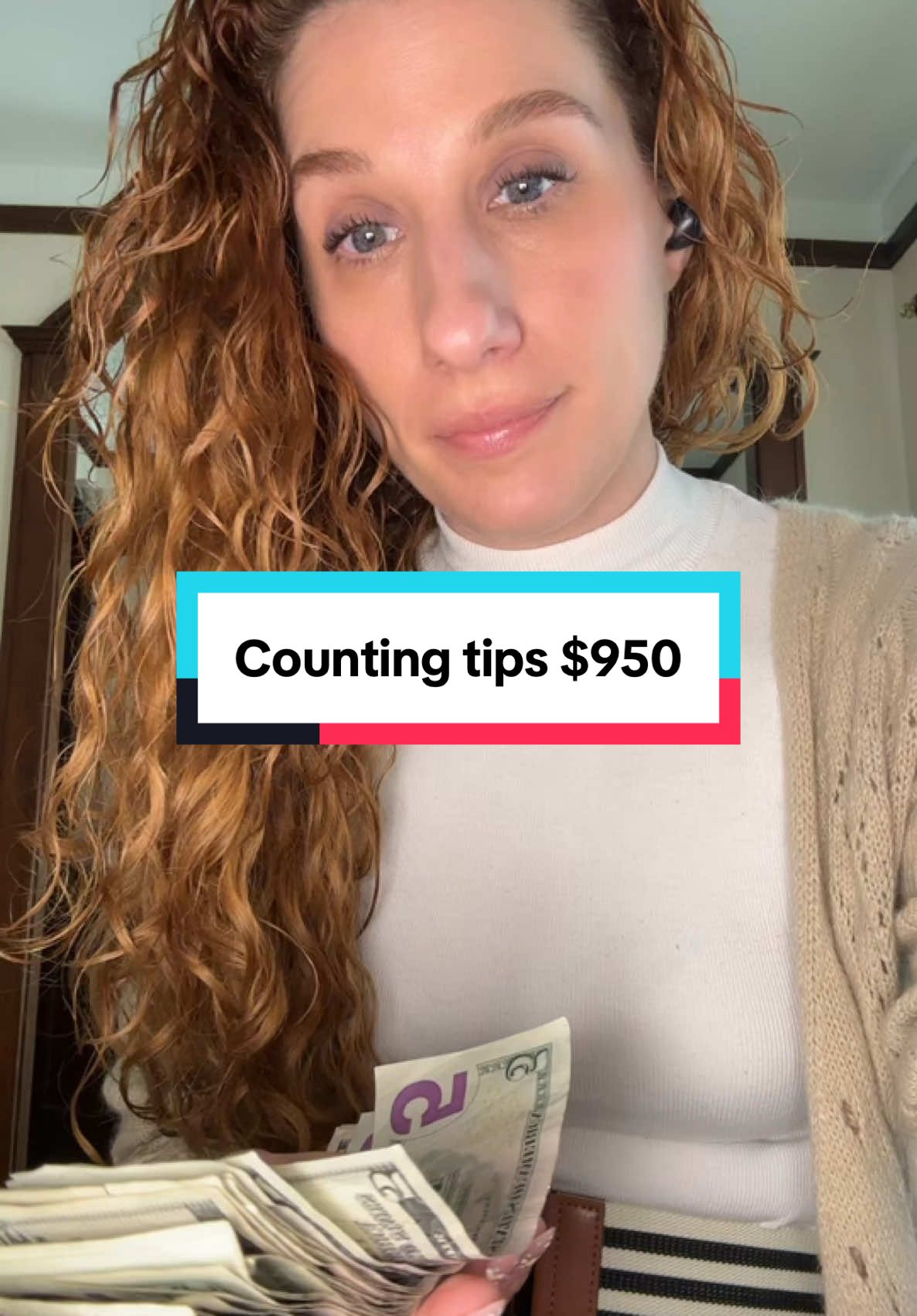 Money count split 4 ways #mackinacisland #yearround #resident #tips #money 