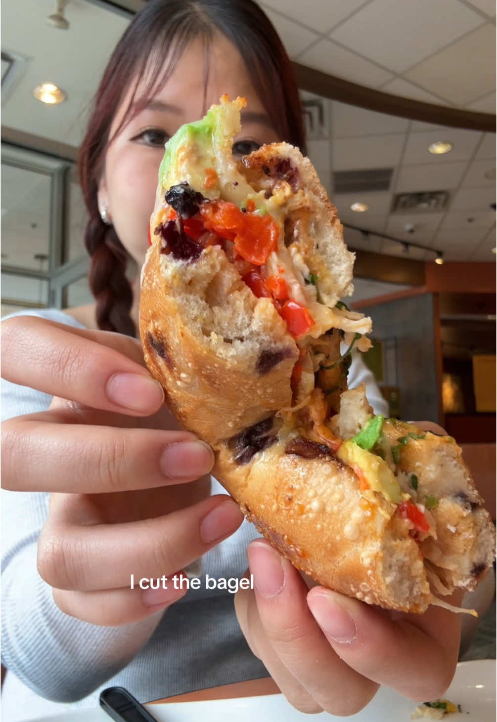 maya realizing she has free will pt 1 @Panera Bread #collegelife #tryingfood #eatwithme #panera #fypシ #mukbang #eatingshow #bagellover #rednote #chinesetiktok #xiaohongshu 