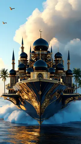 Ship of the fairy mosque.👳‍♂️👳‍♂️🕌 #creatorsearchinsights #viralvideo #ship #aiartist #aiart #arabian 