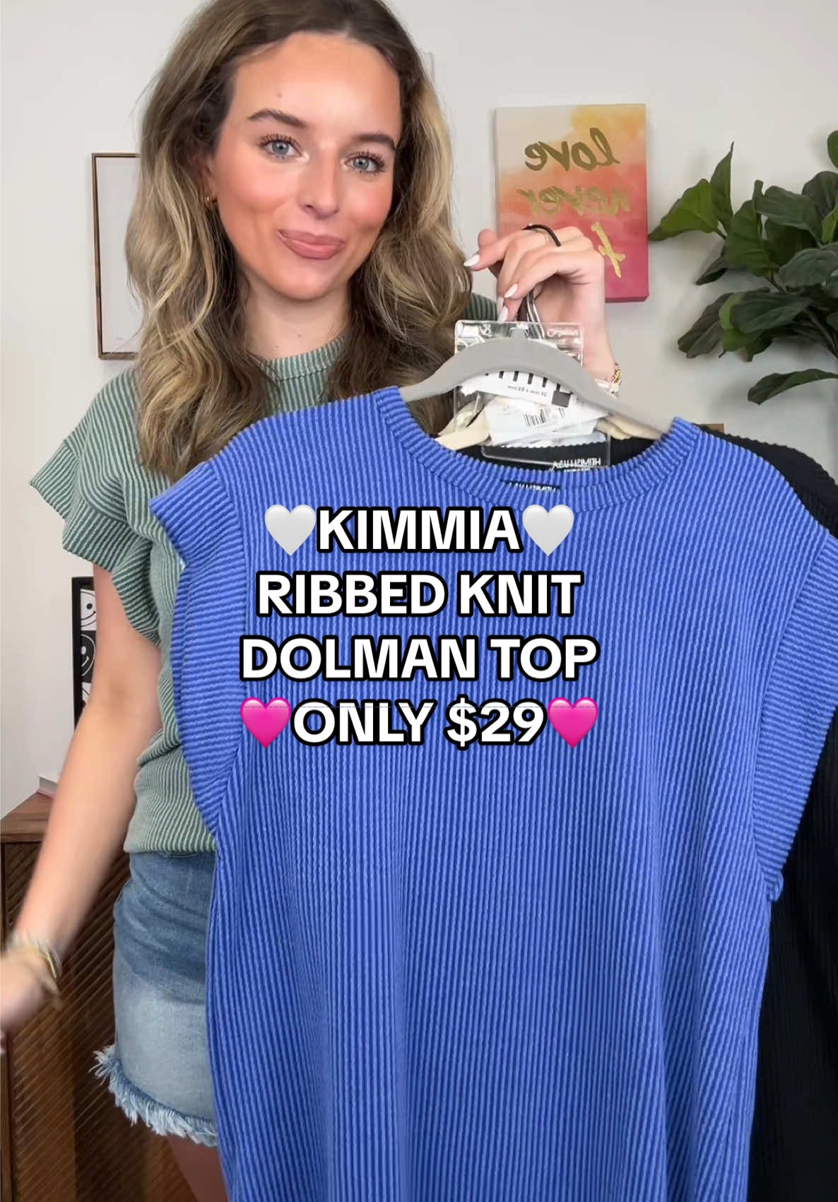 we love our ribbed knit tops & this one feels amazing and looks perfect with jeans or shorts!! ❤️ only $ 2 9 ✨ #styling #relaxed #elevatedbasic #trendy  #comfy #cute #Summer #basics #cute #affordable #affordablefashion #inspo #trendy #colorful #vibrant #spring #vacay #summerwardrobe 