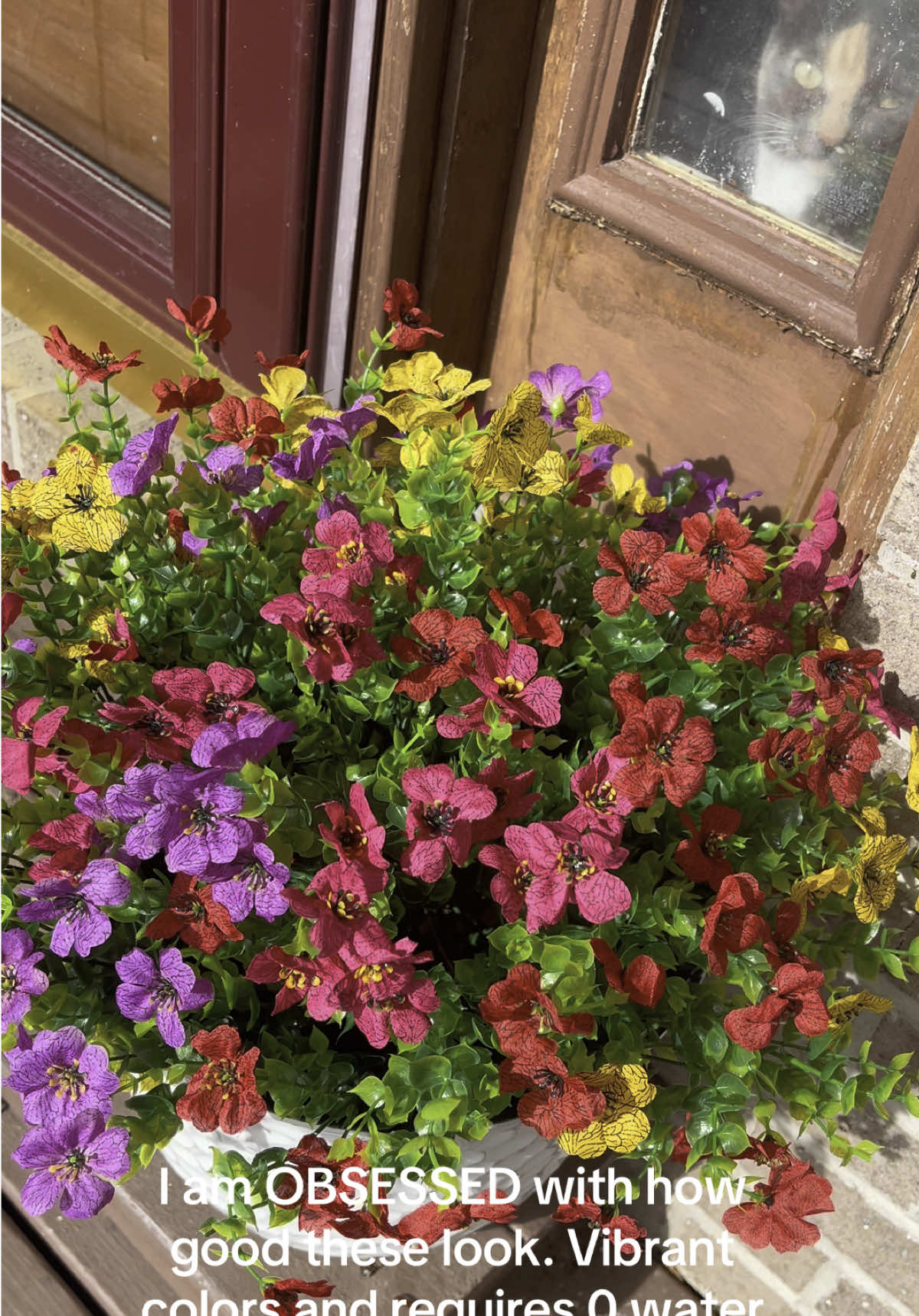 Will be getting more of these to put in another pot in porch. Highly recommend. #artificialflowers #fakeflowers #flowers #fyp #viral #homedecorideas #porchdecor #yaima1986 