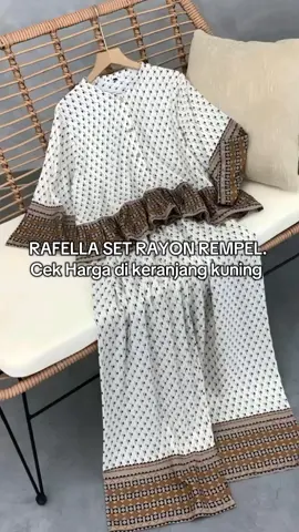 RAFELLA SET RAYON REMPEL #oneset #setrayon #onesetwanita #OOTD #outfitideas #lebaran 
