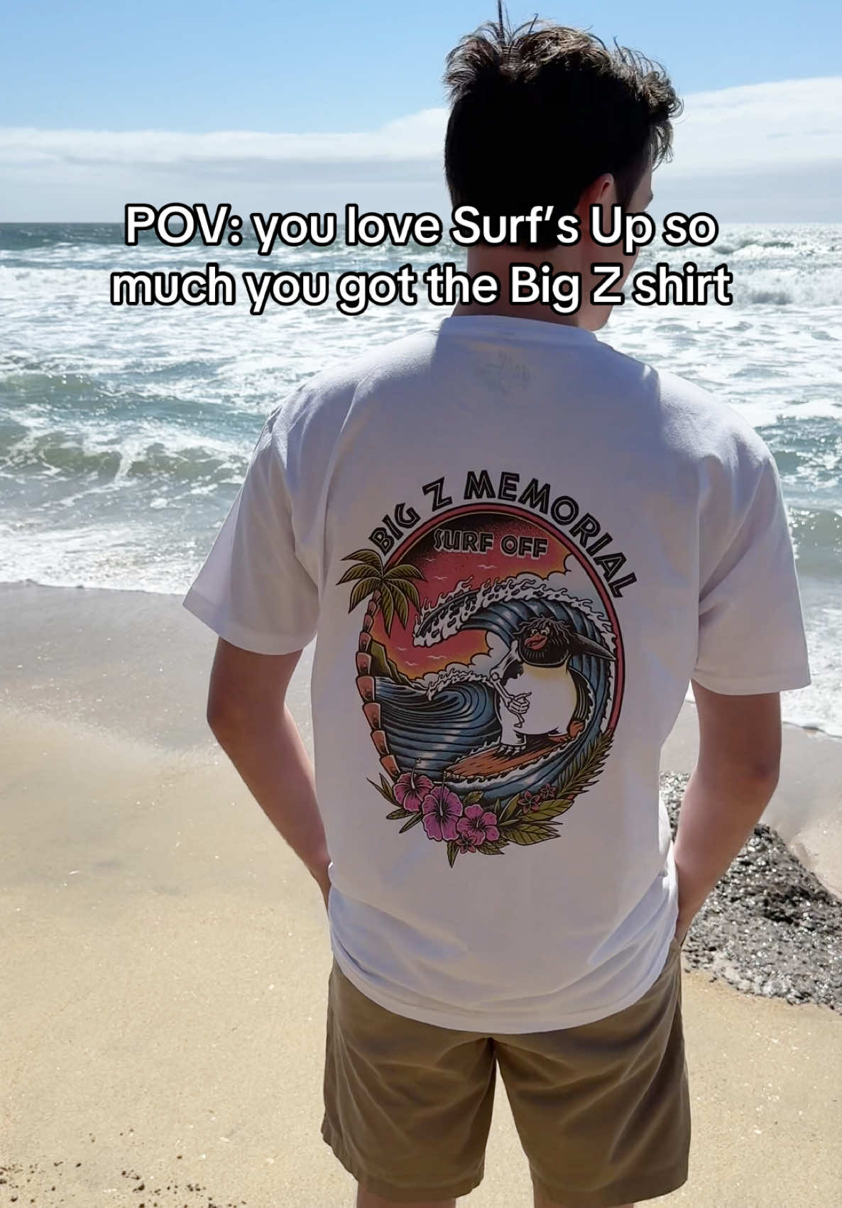 If you are a surf’s up fan like me, then this Big Z shirt is for you 😤 #surf #surfing #bigz #surfsup #codymaverick #chickenjoe #surftok #tiktokshop 