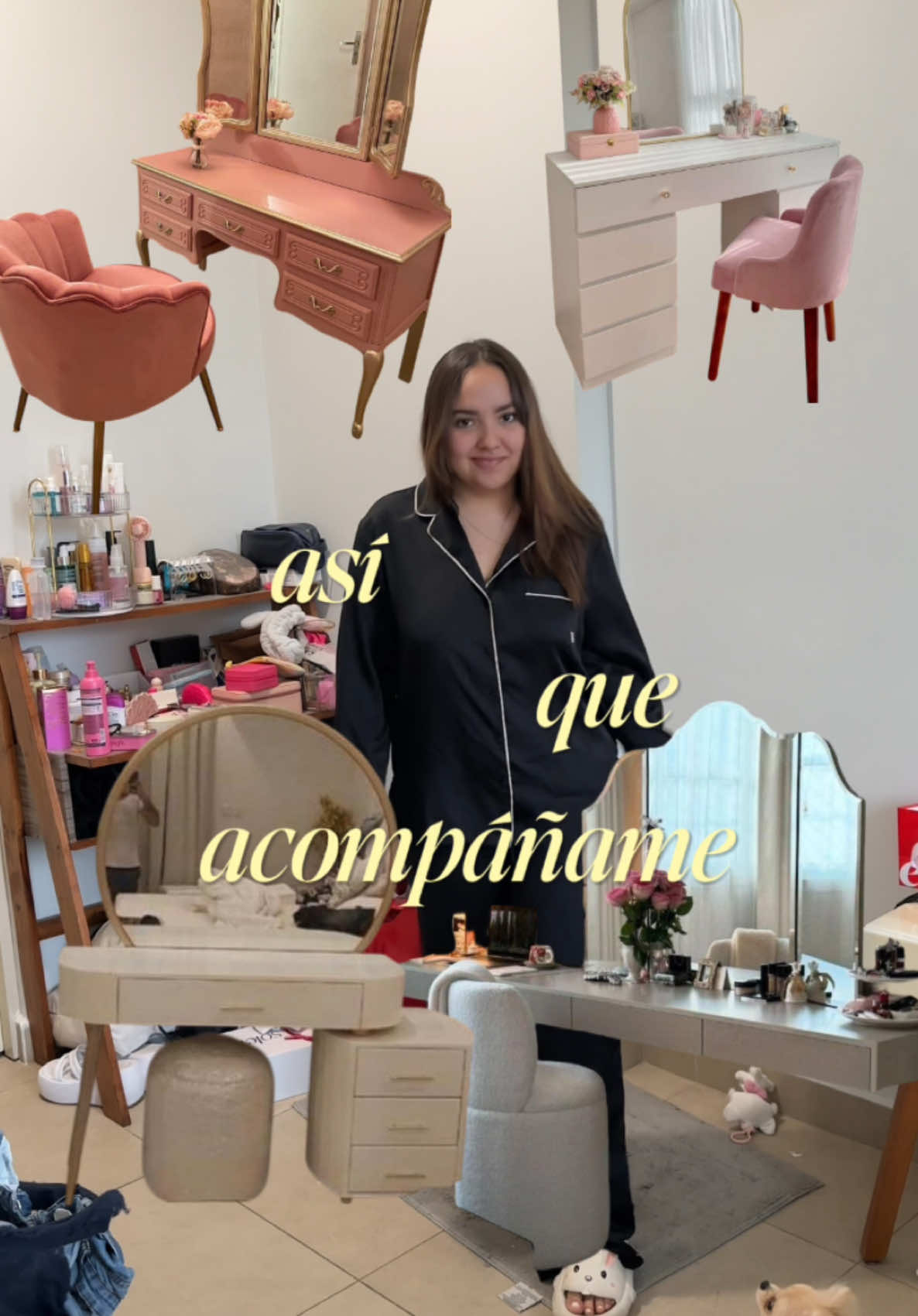 No alcancé a grabar todo el espacio, pero en frente del tocador está nuestro clóset y se ve toda la ropa, ya pedí cajones para organizar mejor y que se vea lindo 🥹💗 . . . . . #tocador #tocadoresdemaquillaje #vanity #vanityroom #decoration #organizacion 