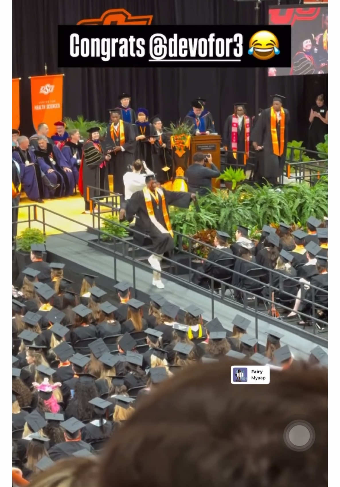 She was a fairy🥳‼️😂🧚‍♂️BIG OSU GRADUATE #fyp #first #fairy #osu #graduate 