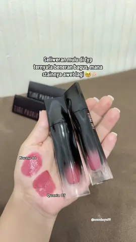 gong bgtt serasa pake filter, stainnya awet & ga bikin bibir kering #liptint #lipstain #timephoria #timephorialipstain 