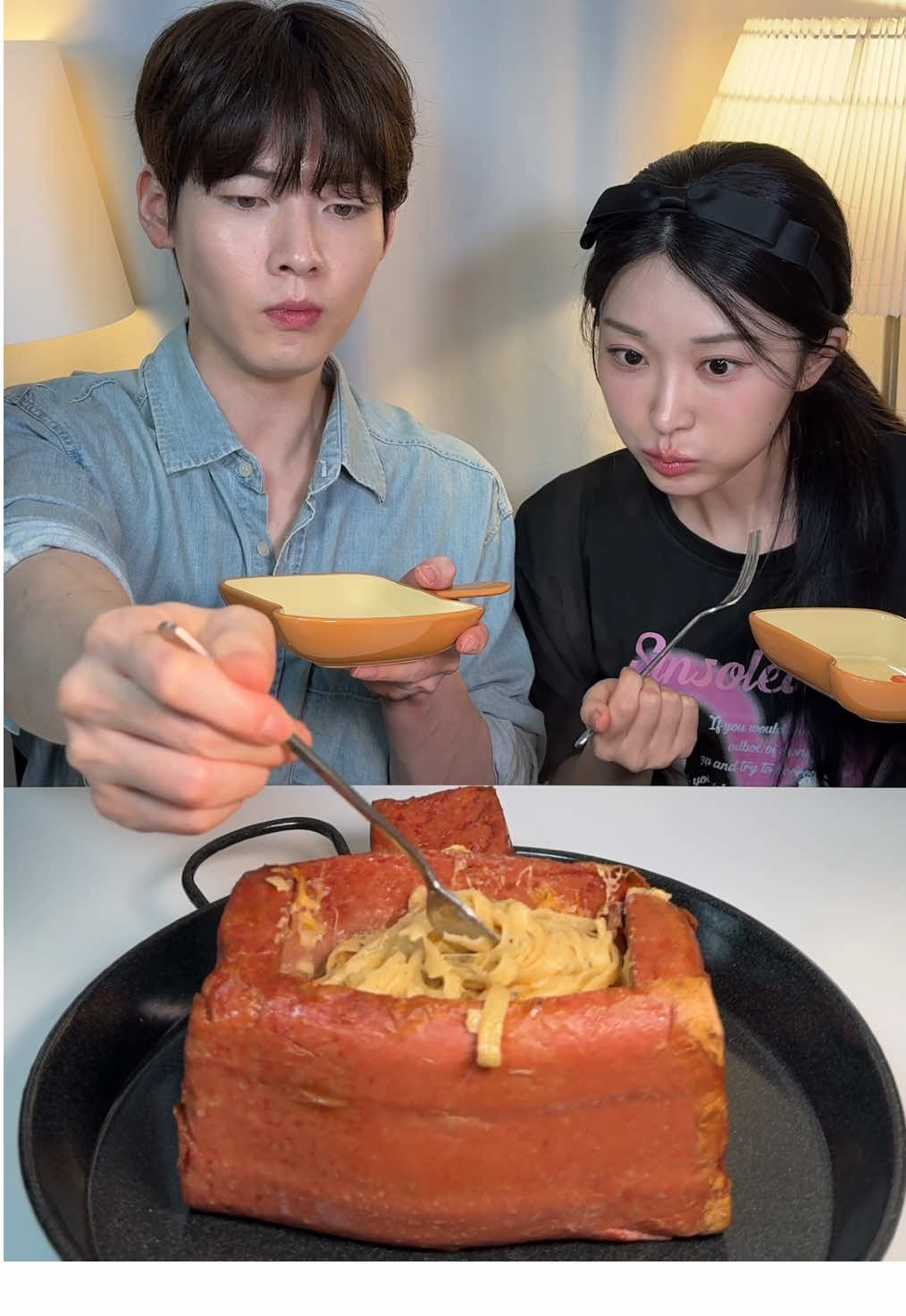 이게 뭐게~~~ 통리챔에 투움바 치즈 파스타 먹방❤️❤️ #먹방 #mukbang #먹방asmr #koreandrama #eatingshow #파스타 #통스팸 