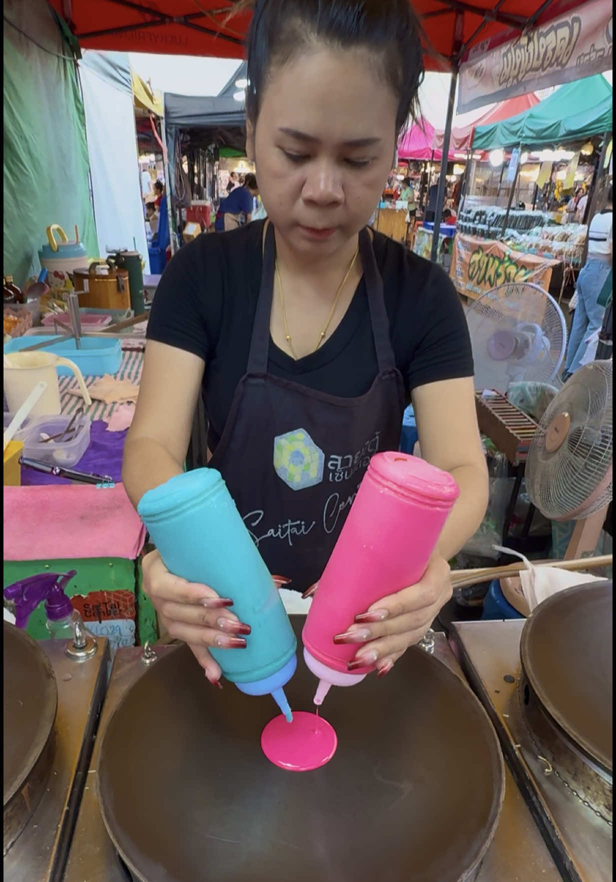 Cute Rainbow Banana Crepe in Thailand 🔍 Business name  Baby Crepe 📍Address Sai Tai Center, Bangkok  💵 Price  40 baht/$ 1.20 USD 
