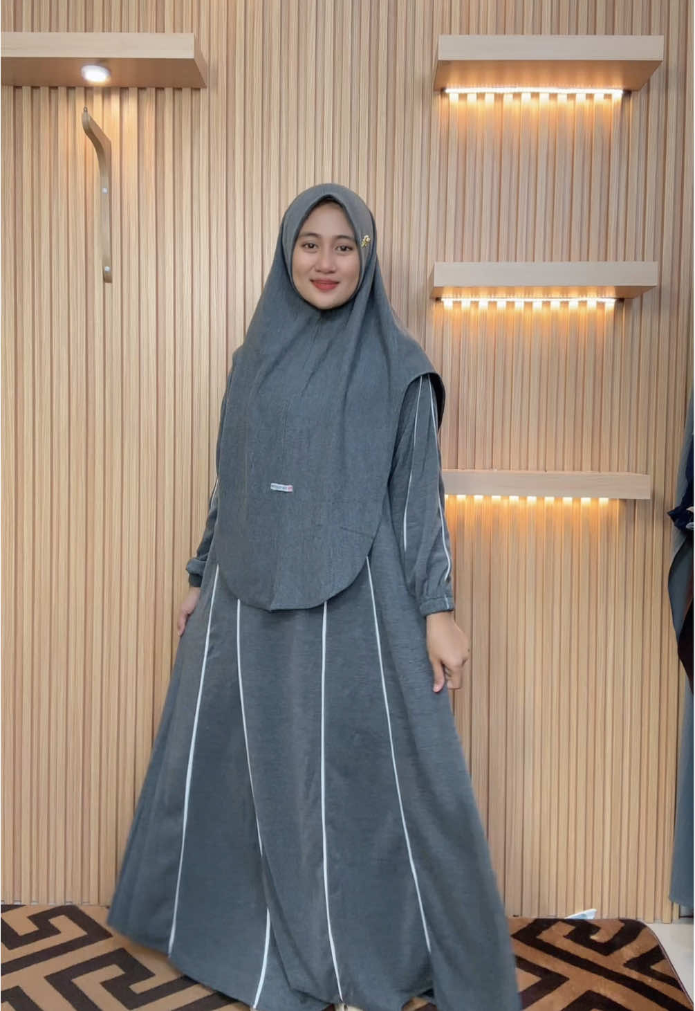 Gamis pita set hijab bahan knit premium #gamis #gamisset #gamissethijab #gamissetjilbab 