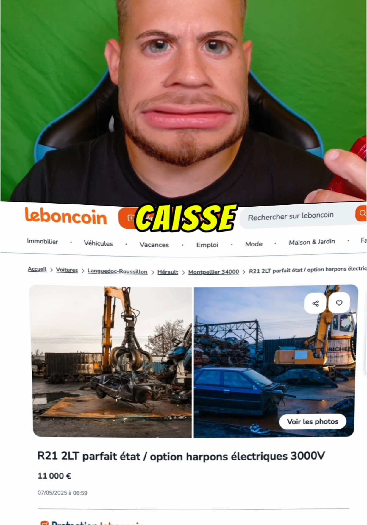 Je voulais acheter une épave sur Leboncoin. Au final j'ai eu droit à un discours sur une R21 qui a fait deux films et une guerre, apparemment 😅.  Merci @NetflixFR et le GOAT @ALBAN LENOIR pour la collaboration, Balle Perdue 3 est dispo sur Netflix! 