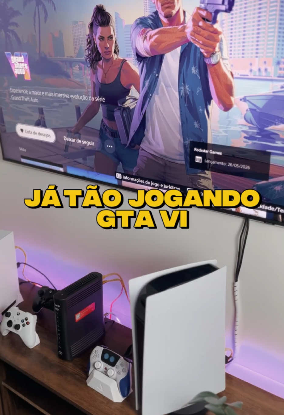 Já tão jogando GTA VI no PS5! #playstation #ps5 #play5 #console #gtavi #gta #rockstar 